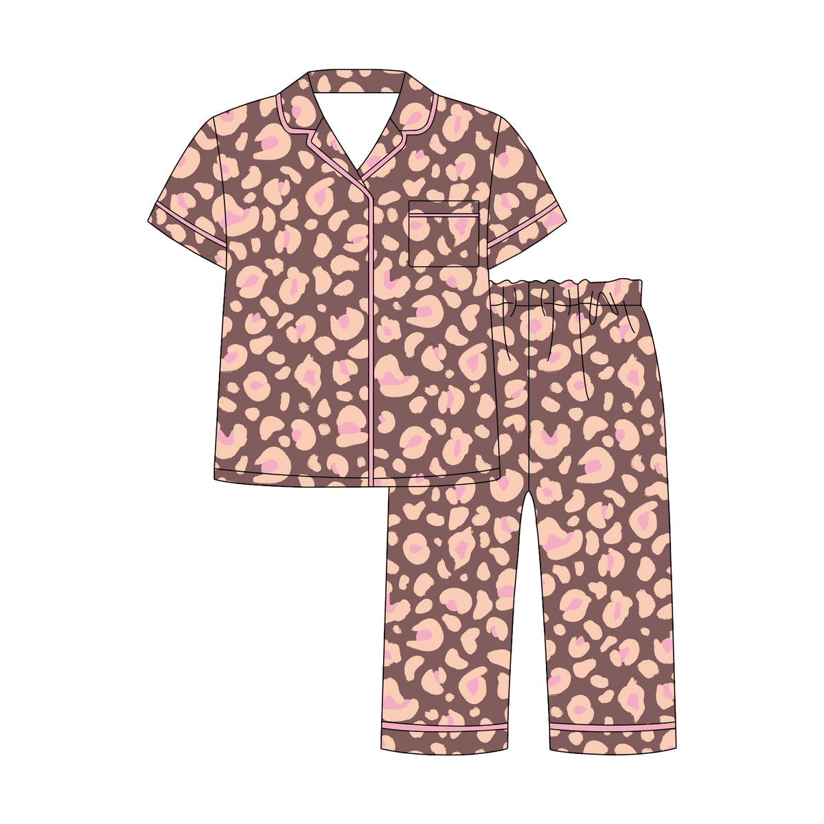 PRE-ORDER Neutral Cheetah Kids Formal PJ Set